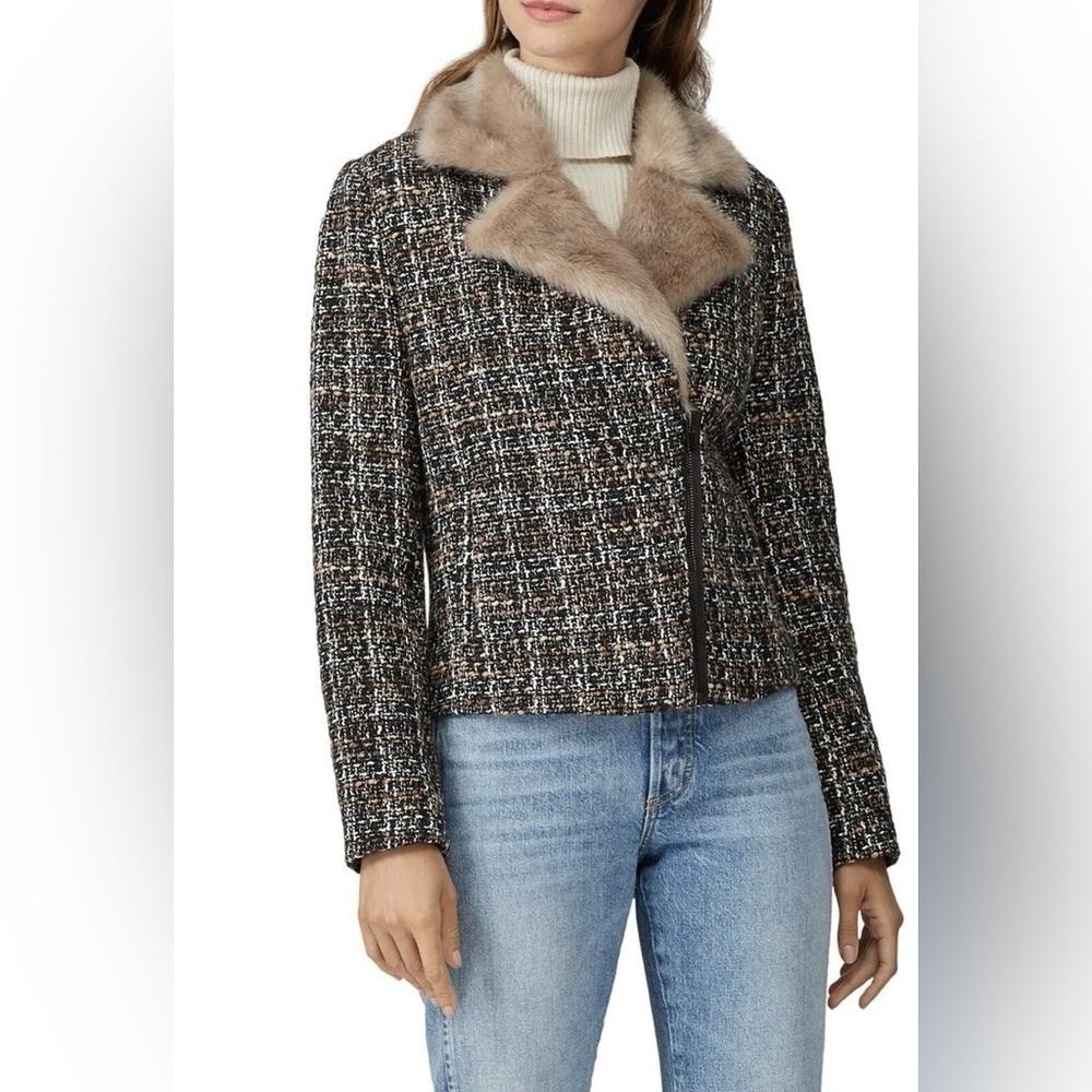Thakoon Collective Faux Fur Motor Jacket Size US sz 14